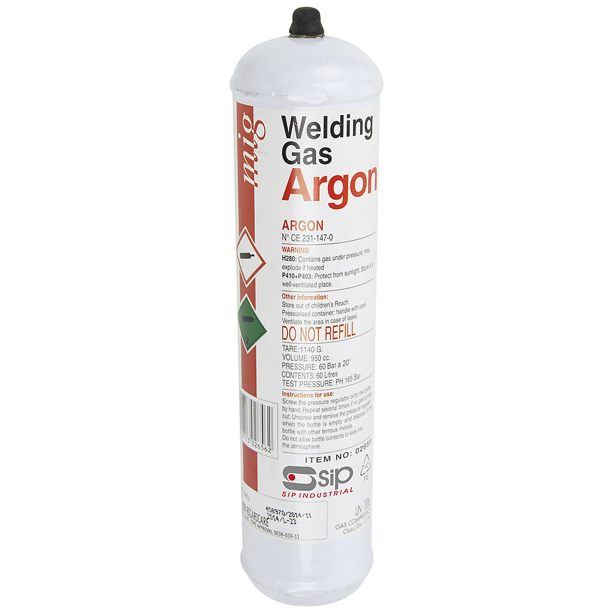 SIP Argon Disposable Gas Bottle | 390g (Product illustration 4)-3