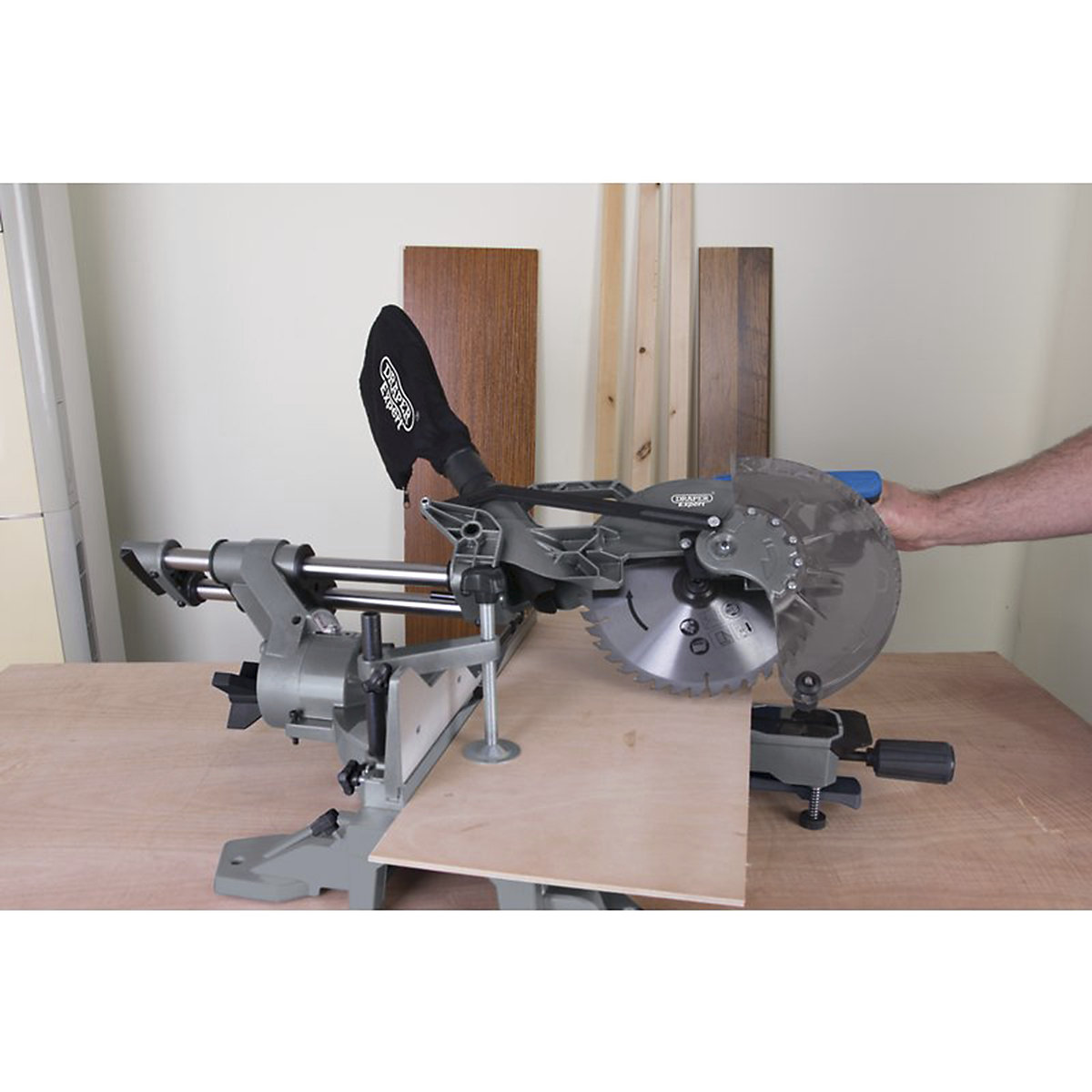 Draper Double Bevel Sliding Compound Mitre Saw | 2000W (Product illustration 2)-1