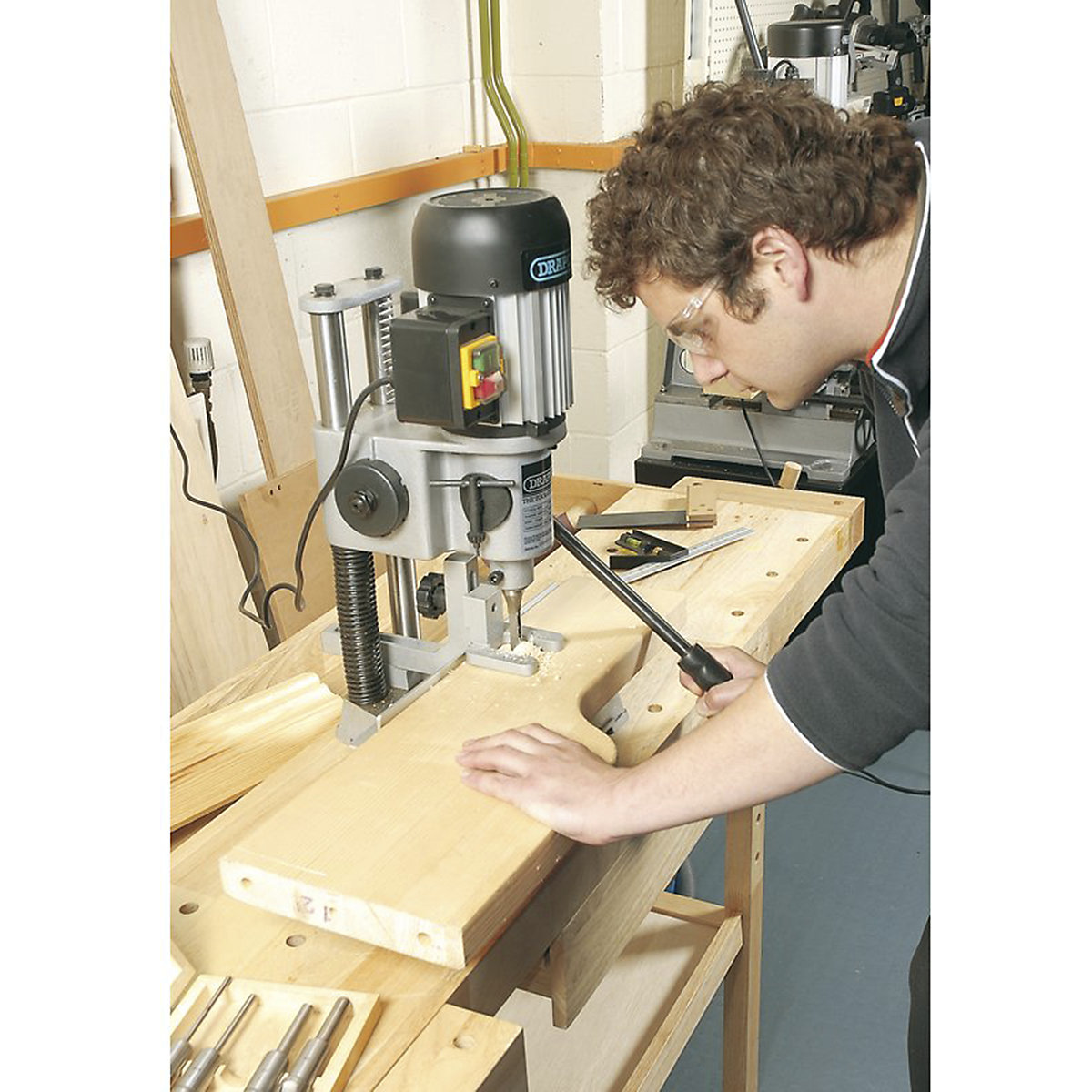 Draper Hollow Square Mortice Chisel & Bit Set (Product illustration 3)-2