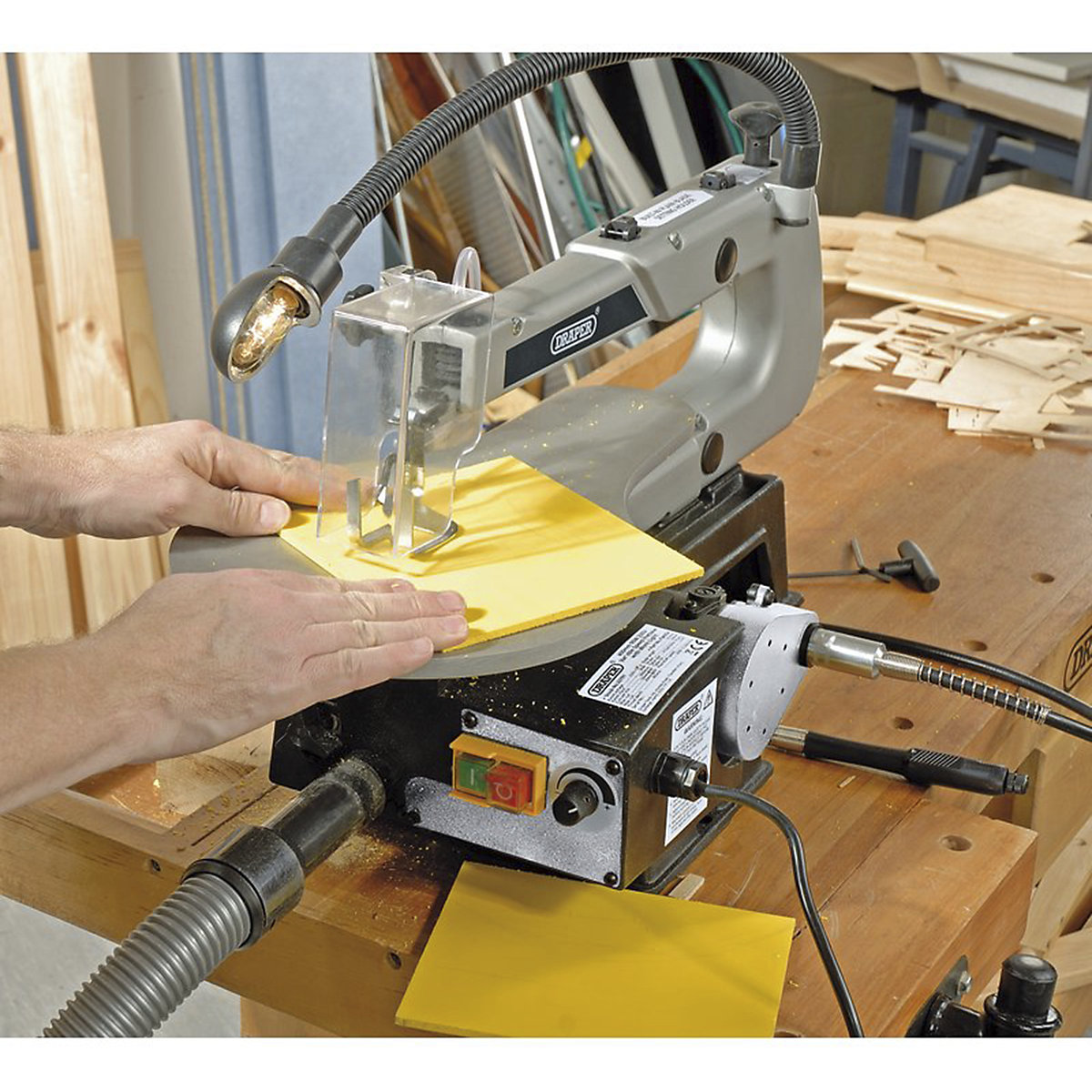 Draper Variable Speed Scroll Saw with Flexible Drive Shaft and Worklight | 90W (Product illustration 3)-2