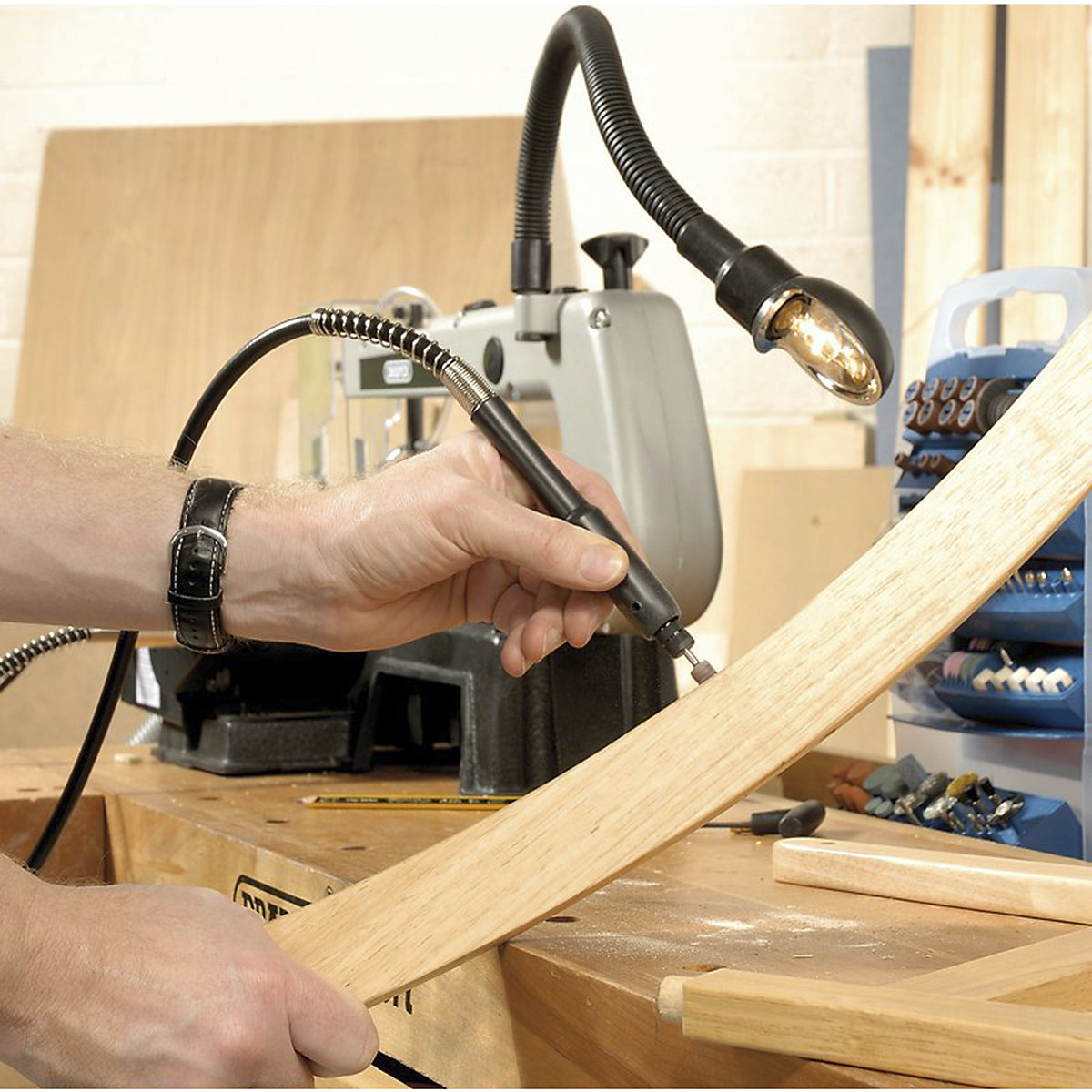 Draper Variable Speed Scroll Saw with Flexible Drive Shaft and Worklight | 90W (Product illustration 4)-3