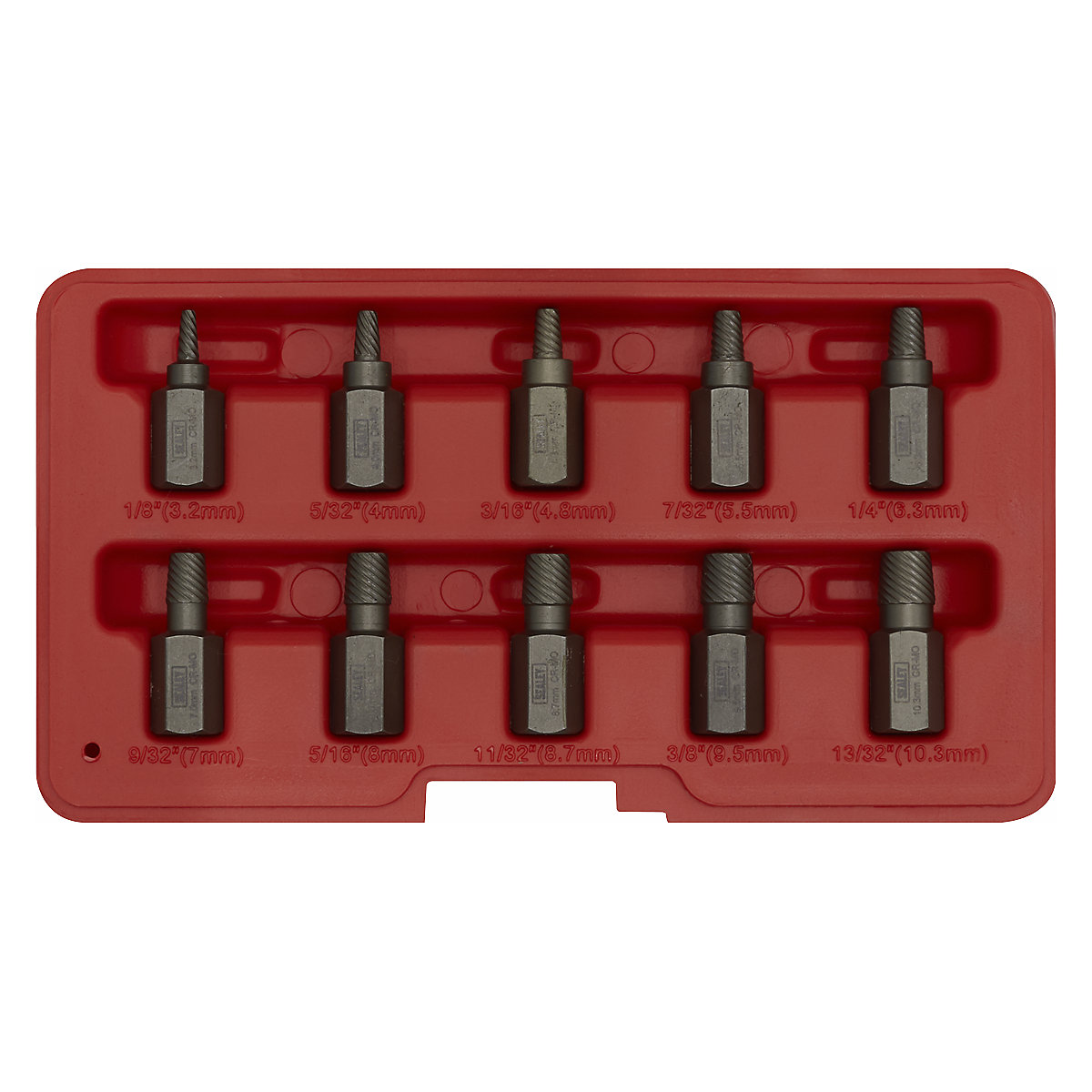 Sealey Multi-Spline Screw Extractor Set | 10pc (Product illustration 2)-1