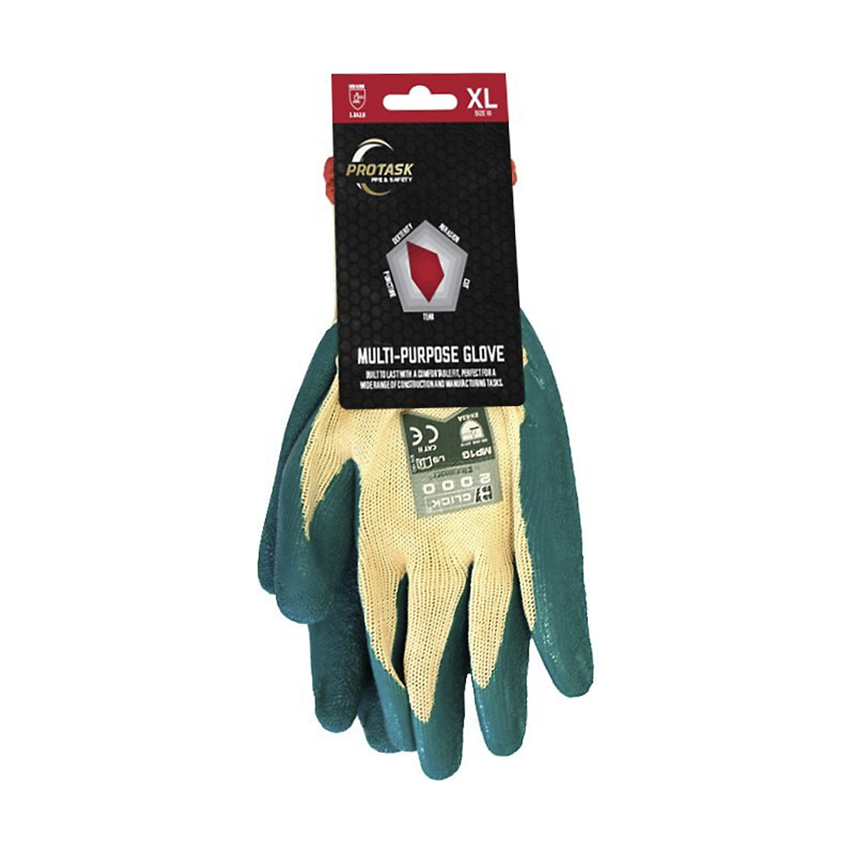 PROTASK Crinkle Finished Gloves, PROTASK Crinkle Finished Gloves, PROTASK Crinkle Finished Gloves | Green & Yellow | Mens Size: X Large-1