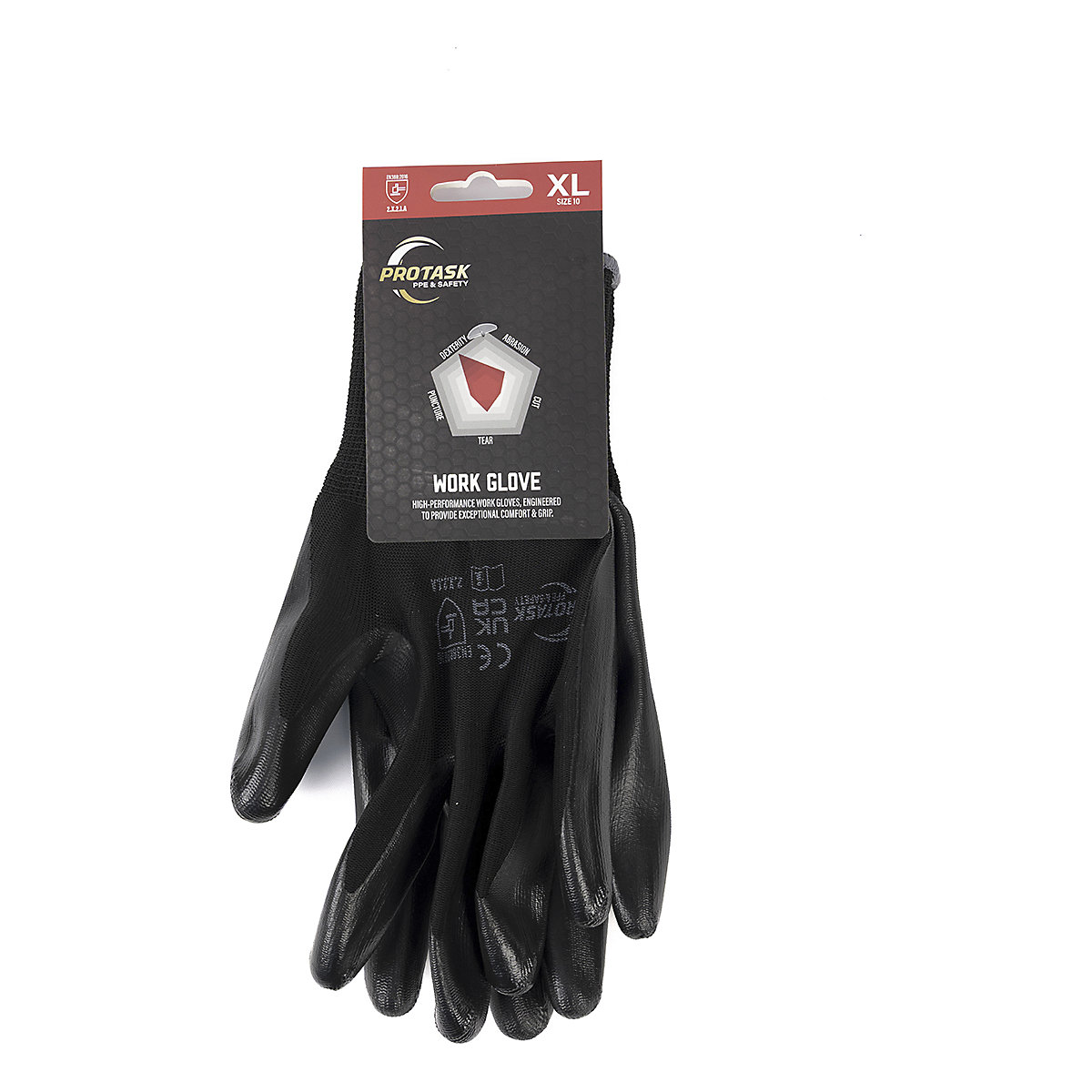 PROTASK Nite Star Dipped Gloves, PROTASK Nite Star Dipped Gloves, PROTASK Nite Star Dipped Gloves | Red | Size: X Large-1