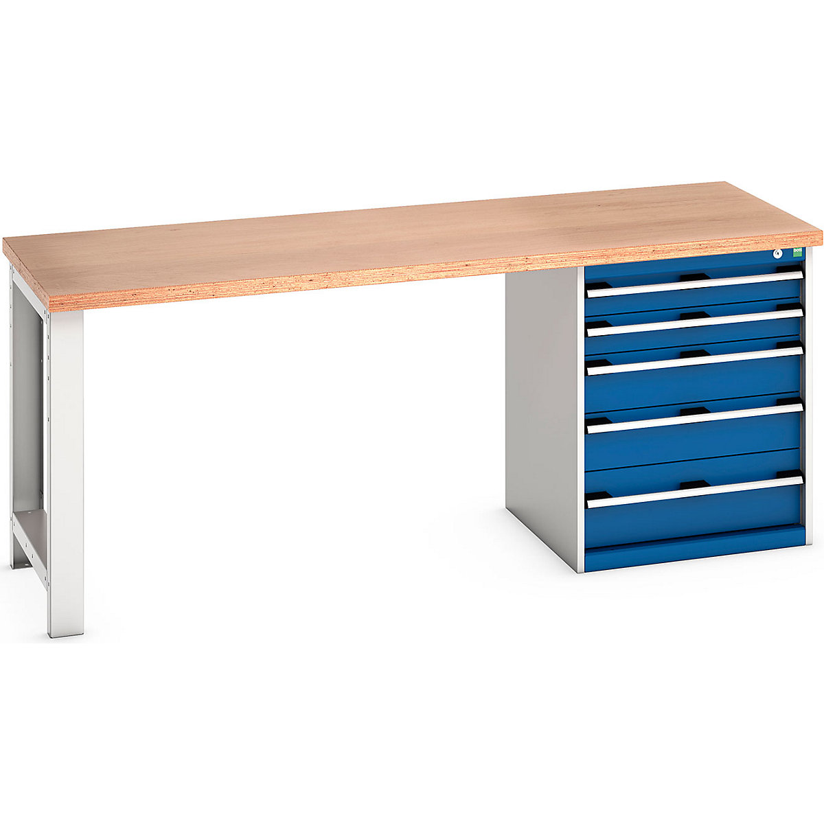 Bott Cubio Pedestal Benches, Bott Cubio Pedestal Benches, Bott Cubio Pedestal Bench | 5 Drawer Cabinet | 840h x 2000w x 750d mm | Blue | MPX Worktop-0