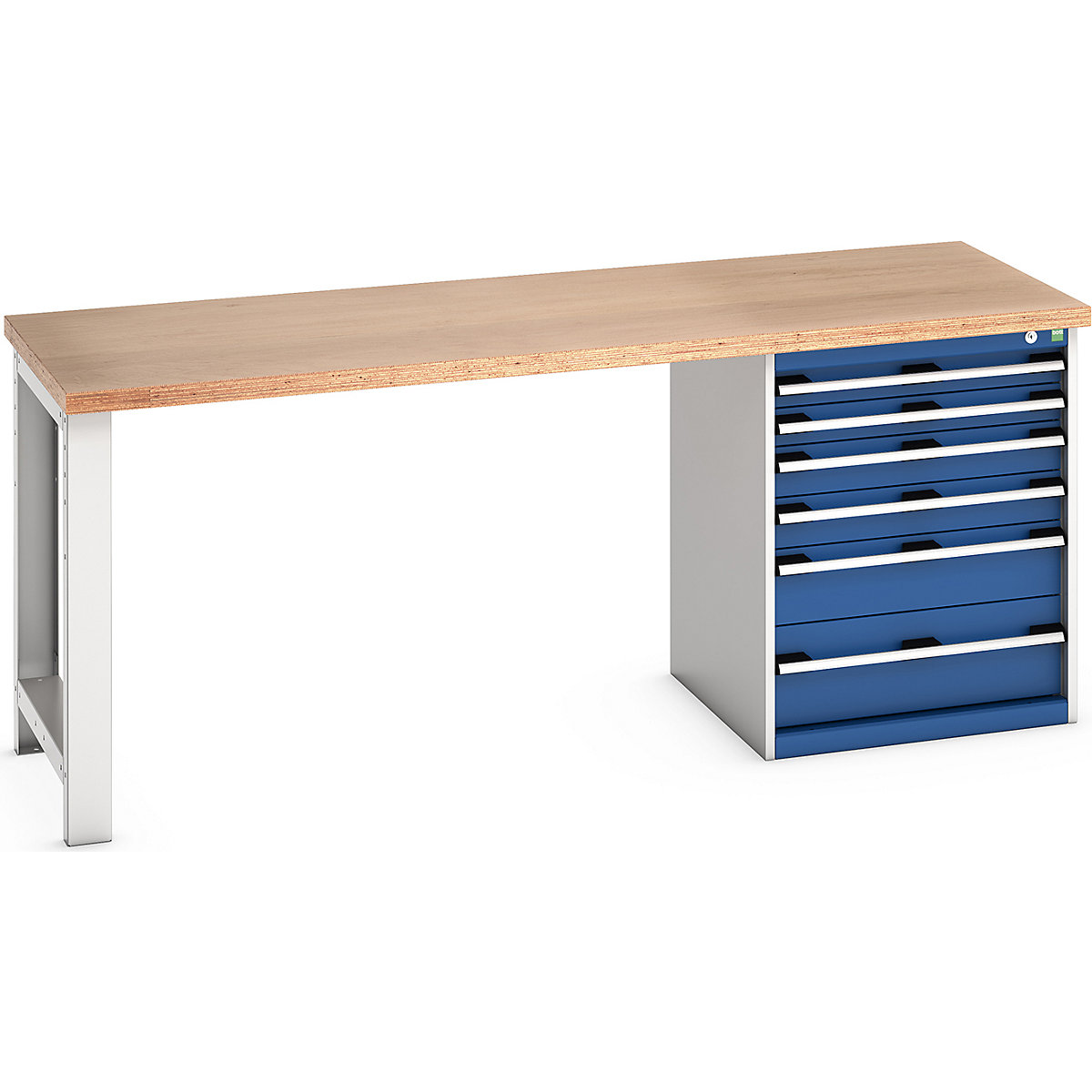 Bott Cubio Pedestal Benches, Bott Cubio Pedestal Benches, Bott Cubio Pedestal Bench | 6 Drawer Cabinet | 840h x 2000w x 750d mm | Blue | MPX Worktop-0