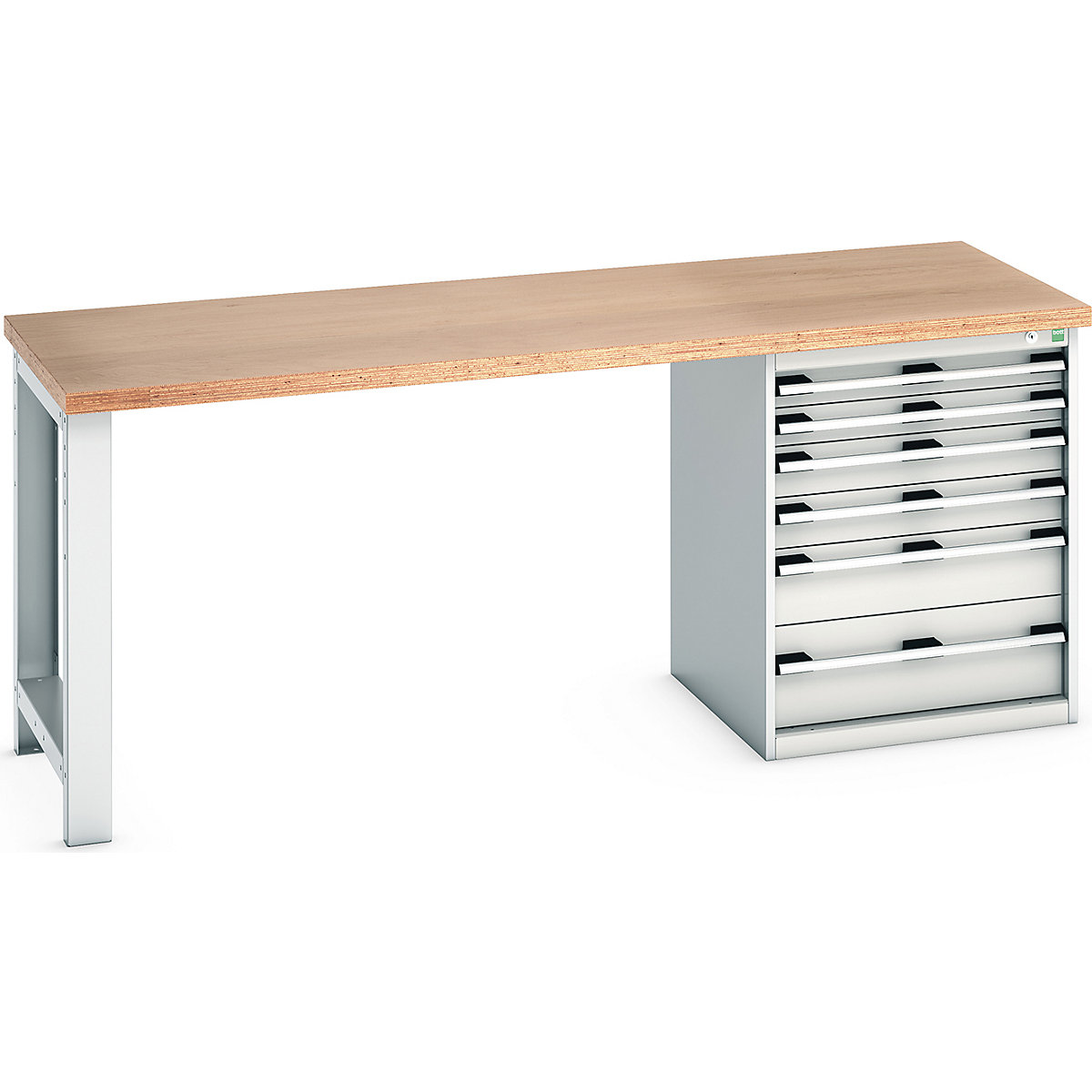 Bott Cubio Pedestal Benches, Bott Cubio Pedestal Benches, Bott Cubio Pedestal Bench | 6 Drawer Cabinet | 840h x 2000w x 750d mm | Light Grey | MPX Worktop-0