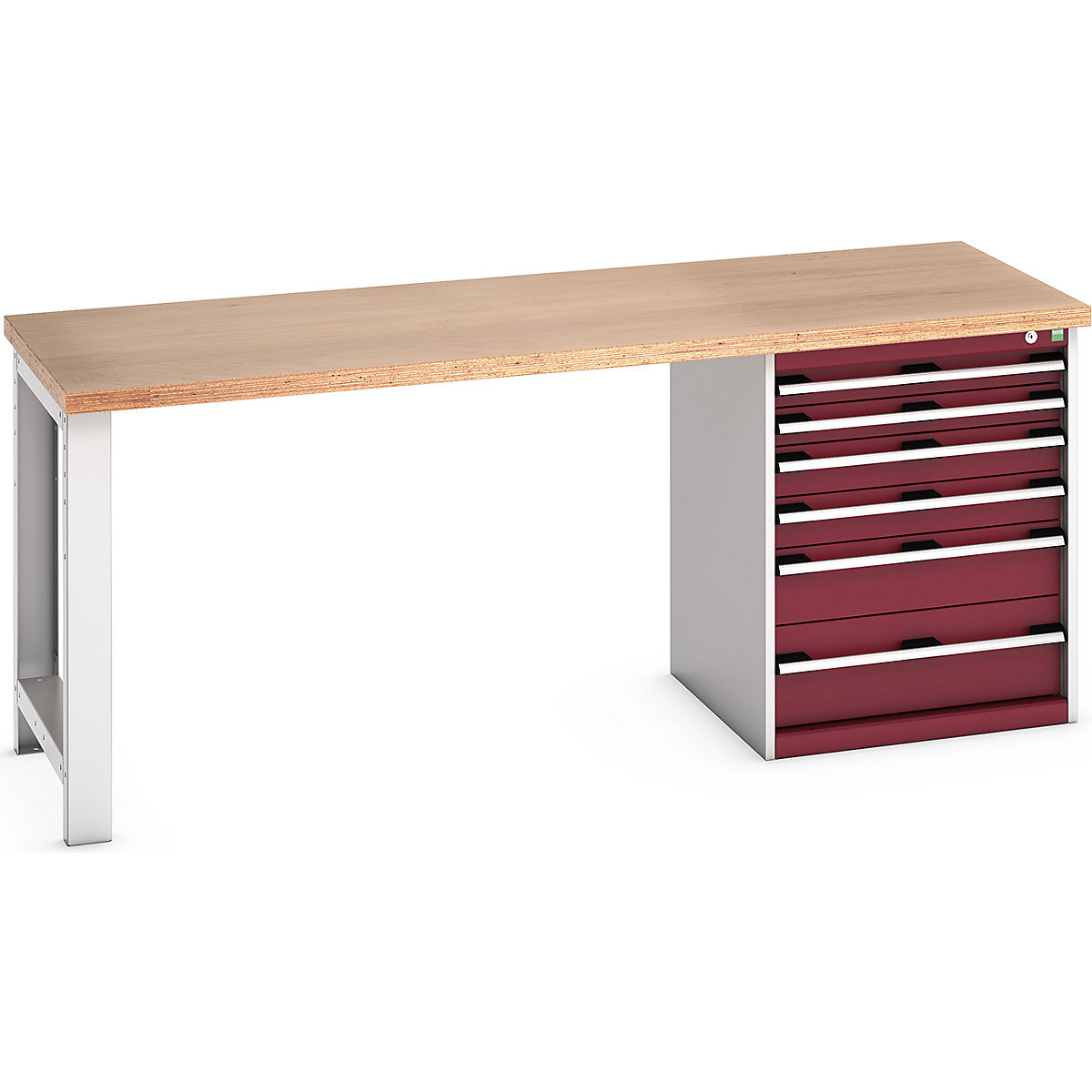 Bott Cubio Pedestal Benches, Bott Cubio Pedestal Benches, Bott Cubio Pedestal Bench | 6 Drawer Cabinet | 840h x 2000w x 750d mm | Red | MPX Worktop-0