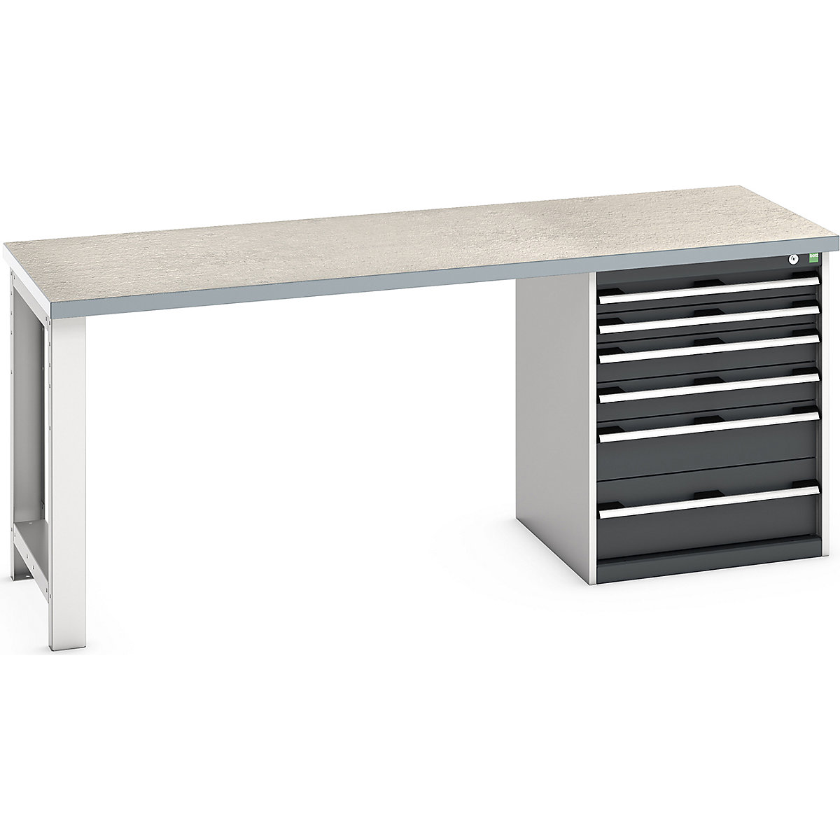 Bott Cubio Pedestal Benches, Bott Cubio Pedestal Benches, Bott Cubio Pedestal Bench | 6 Drawer Cabinet | 840h x 2000w x 750d mm | Anthracite Grey | Lino Worktop-0