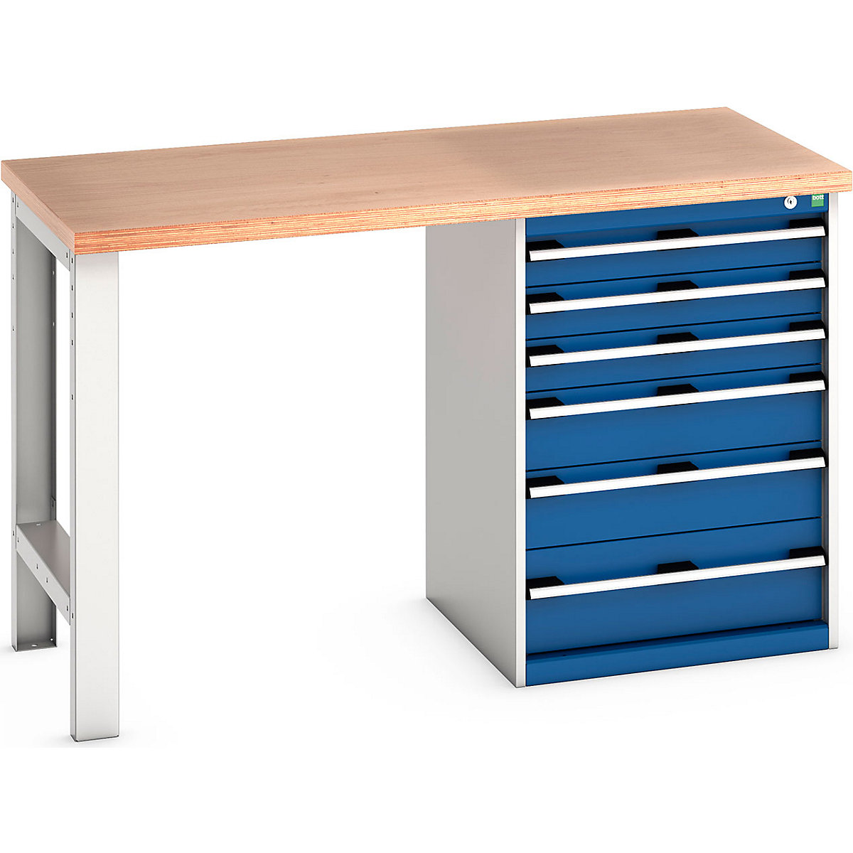 Bott Cubio Pedestal Benches, Bott Cubio Pedestal Benches, Bott Cubio Pedestal Bench | 6 Drawer Cabinet | 940h x 1500w x 750d mm | Blue | MPX Worktop-0