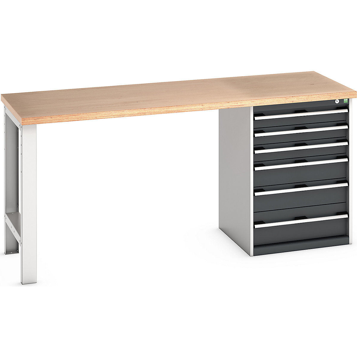 Bott Cubio Pedestal Benches, Bott Cubio Pedestal Benches, Bott Cubio Pedestal Bench | 6 Drawer Cabinet | 940h x 2000w x 750d mm | Anthracite Grey | MPX Worktop-0