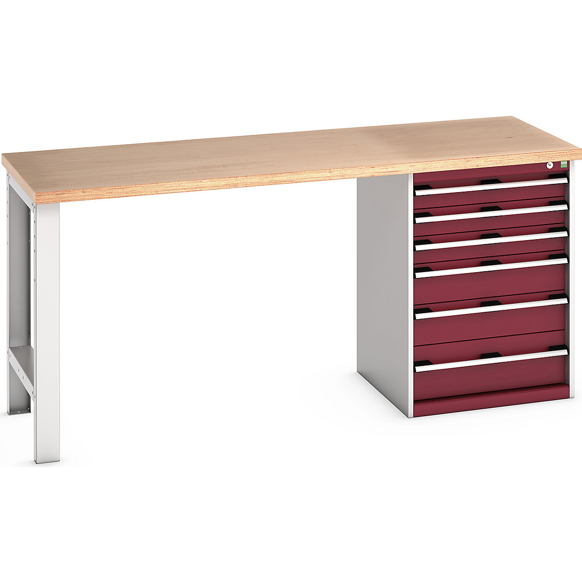 Bott Cubio Pedestal Benches, Bott Cubio Pedestal Benches, Bott Cubio Pedestal Bench | 6 Drawer Cabinet | 940h x 2000w x 750d mm | Red | MPX Worktop-0