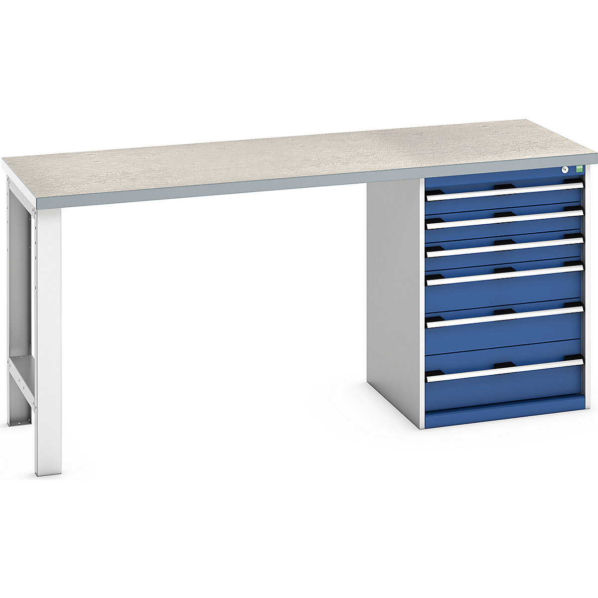 Bott Cubio Pedestal Benches, Bott Cubio Pedestal Benches, Bott Cubio Pedestal Bench | 6 Drawer Cabinet | 940h x 2000w x 750d mm | Blue | Lino Worktop-0