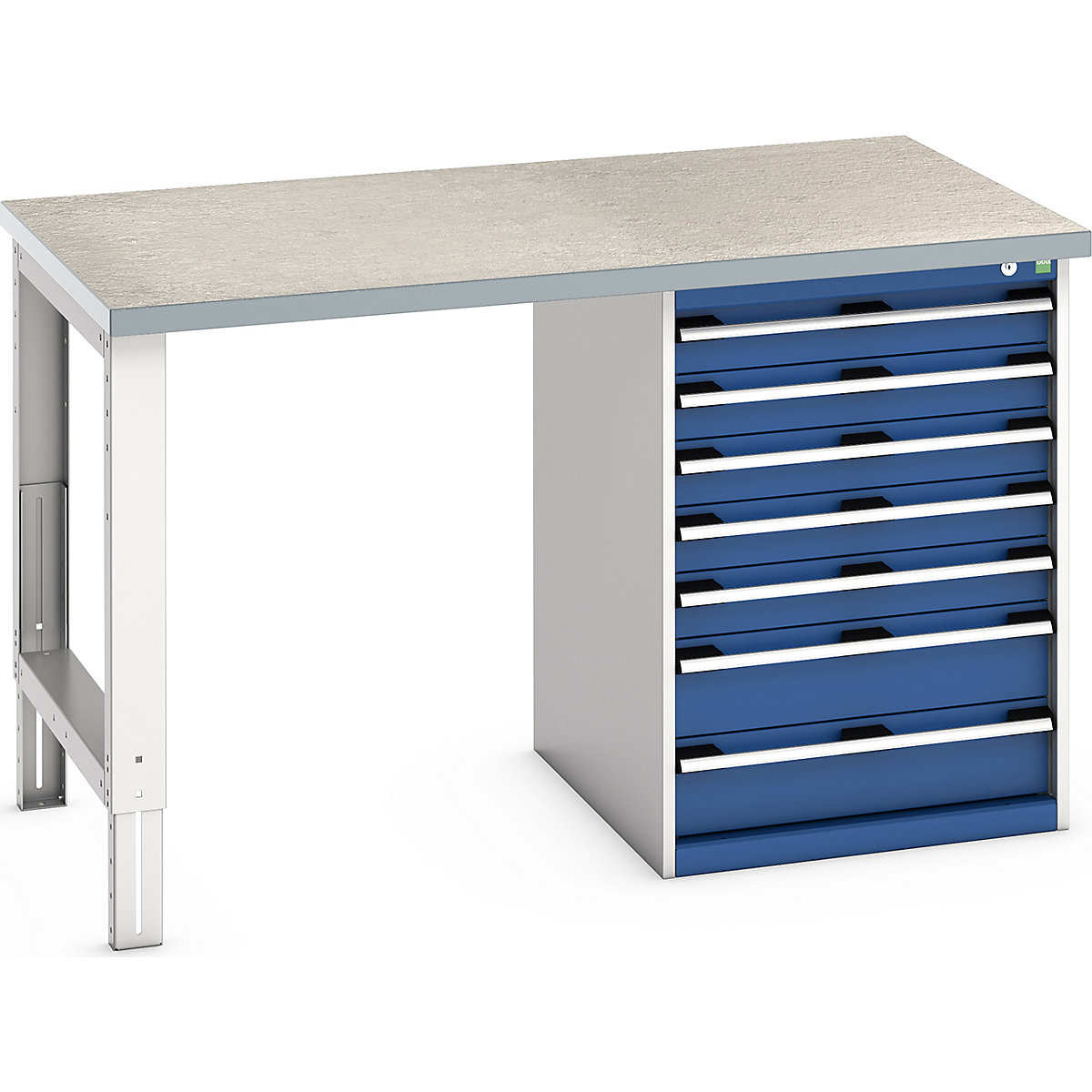 Bott Cubio Pedestal Benches, Bott Cubio Pedestal Benches, Bott Cubio Pedestal Bench | 7 Drawer Cabinet | 940h x 1500w x 900d mm | Blue | Lino Worktop-0