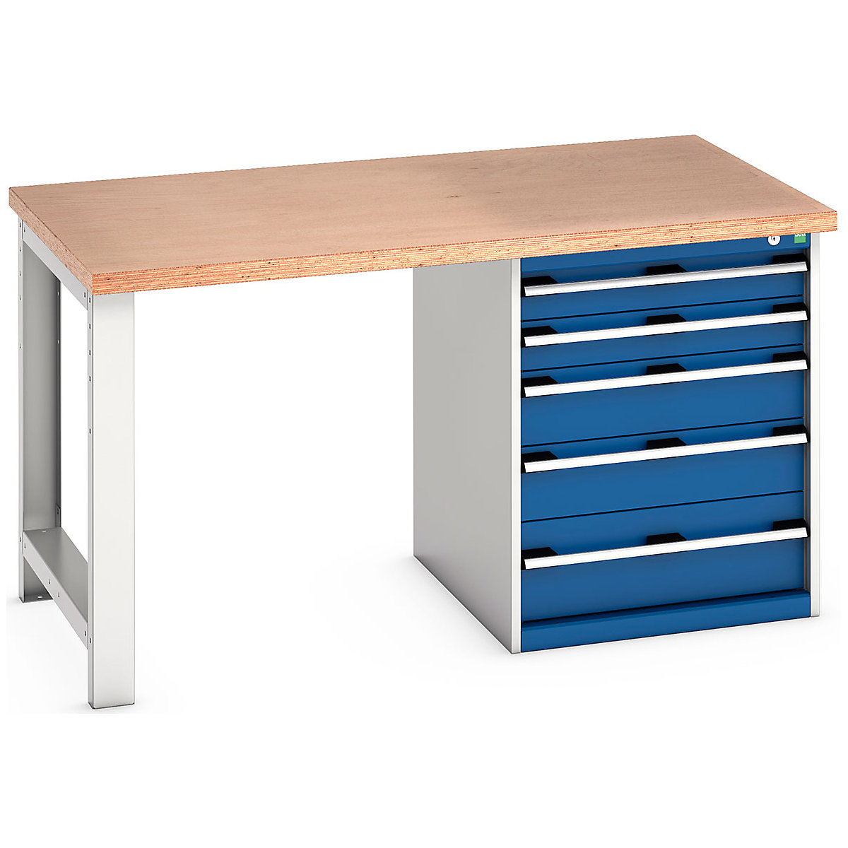 Bott Cubio Pedestal Benches, Bott Cubio Pedestal Benches, Bott Cubio Pedestal Bench | 5 Drawer Cabinet | 840h x 1500w x 900d mm | Blue | MPX Worktop-0