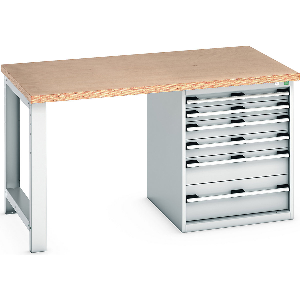Bott Cubio Pedestal Benches, Bott Cubio Pedestal Benches, Bott Cubio Pedestal Bench | 6 Drawer Cabinet | 840h x 1500w x 900d mm | Light Grey | MPX Worktop-0