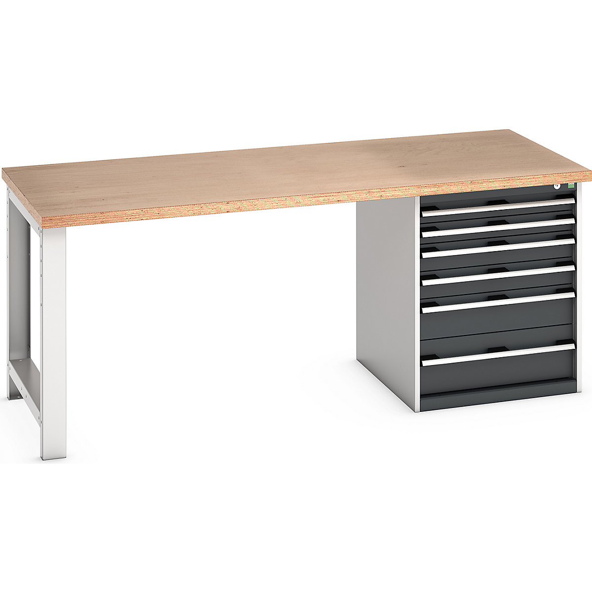 Bott Cubio Pedestal Benches, Bott Cubio Pedestal Benches, Bott Cubio Pedestal Bench | 6 Drawer Cabinet | 840h x 2000w x 900d mm | Anthracite Grey | MPX Worktop-0