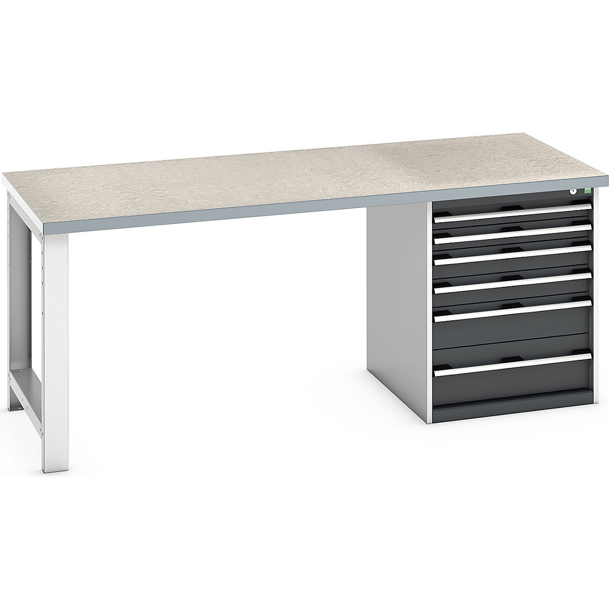 Bott Cubio Pedestal Benches, Bott Cubio Pedestal Benches, Bott Cubio Pedestal Bench | 6 Drawer Cabinet | 840h x 2000w x 900d mm | Anthracite Grey | Lino Worktop-0