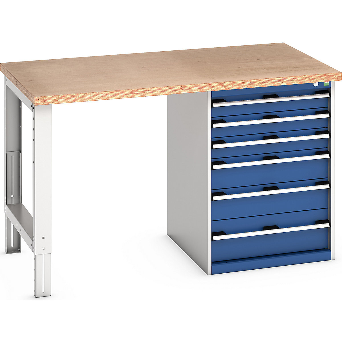 Bott Cubio Pedestal Benches, Bott Cubio Pedestal Benches, Bott Cubio Pedestal Bench | 6 Drawer Cabinet | 940h x 1500w x 900d mm | Blue | MPX Worktop-0