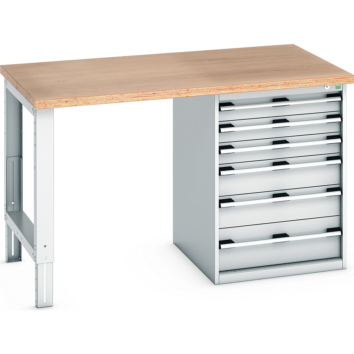 Bott Cubio Pedestal Benches, Bott Cubio Pedestal Benches, Bott Cubio Pedestal Bench | 6 Drawer Cabinet | 940h x 1500w x 900d mm | Light Grey | MPX Worktop-0