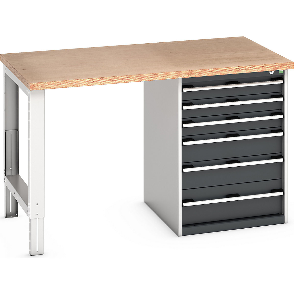 Bott Cubio Pedestal Benches, Bott Cubio Pedestal Benches, Bott Cubio Pedestal Bench | 6 Drawer Cabinet | 940h x 1500w x 900d mm | Anthracite Grey | MPX Worktop-0