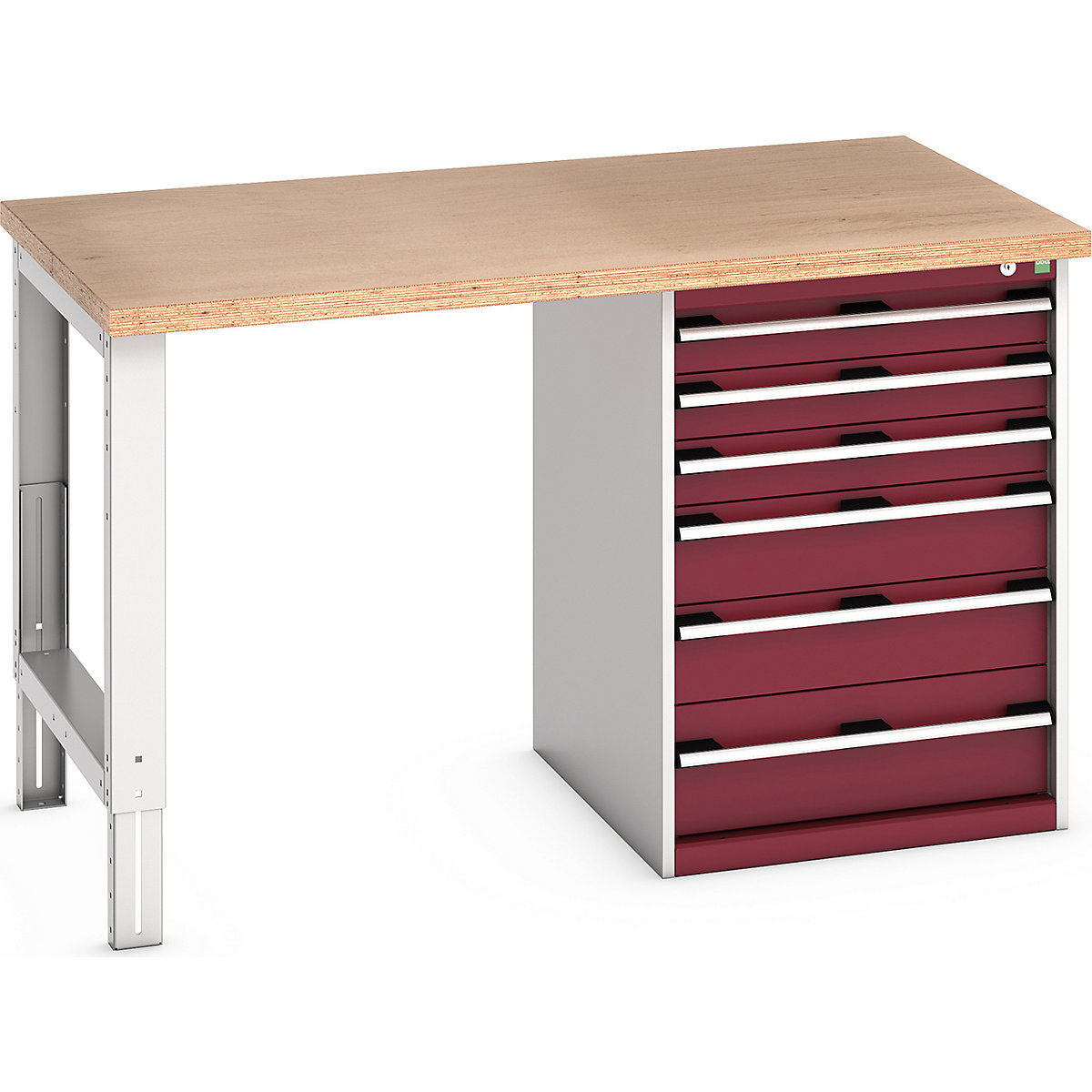 Bott Cubio Pedestal Benches, Bott Cubio Pedestal Benches, Bott Cubio Pedestal Bench | 6 Drawer Cabinet | 940h x 1500w x 900d mm | Red | MPX Worktop-0