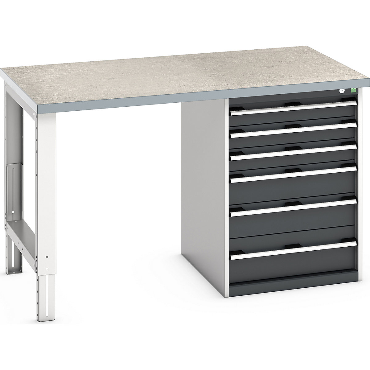 Bott Cubio Pedestal Benches, Bott Cubio Pedestal Benches, Bott Cubio Pedestal Bench | 6 Drawer Cabinet | 940h x 1500w x 900d mm | Anthracite Grey | Lino Worktop-0
