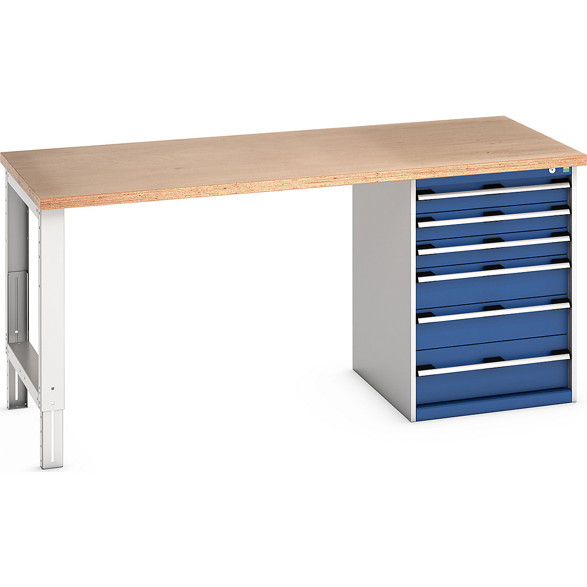 Bott Cubio Pedestal Benches, Bott Cubio Pedestal Benches, Bott Cubio Pedestal Bench | 6 Drawer Cabinet | 940h x 2000w x 900d mm | Blue | MPX Worktop-0