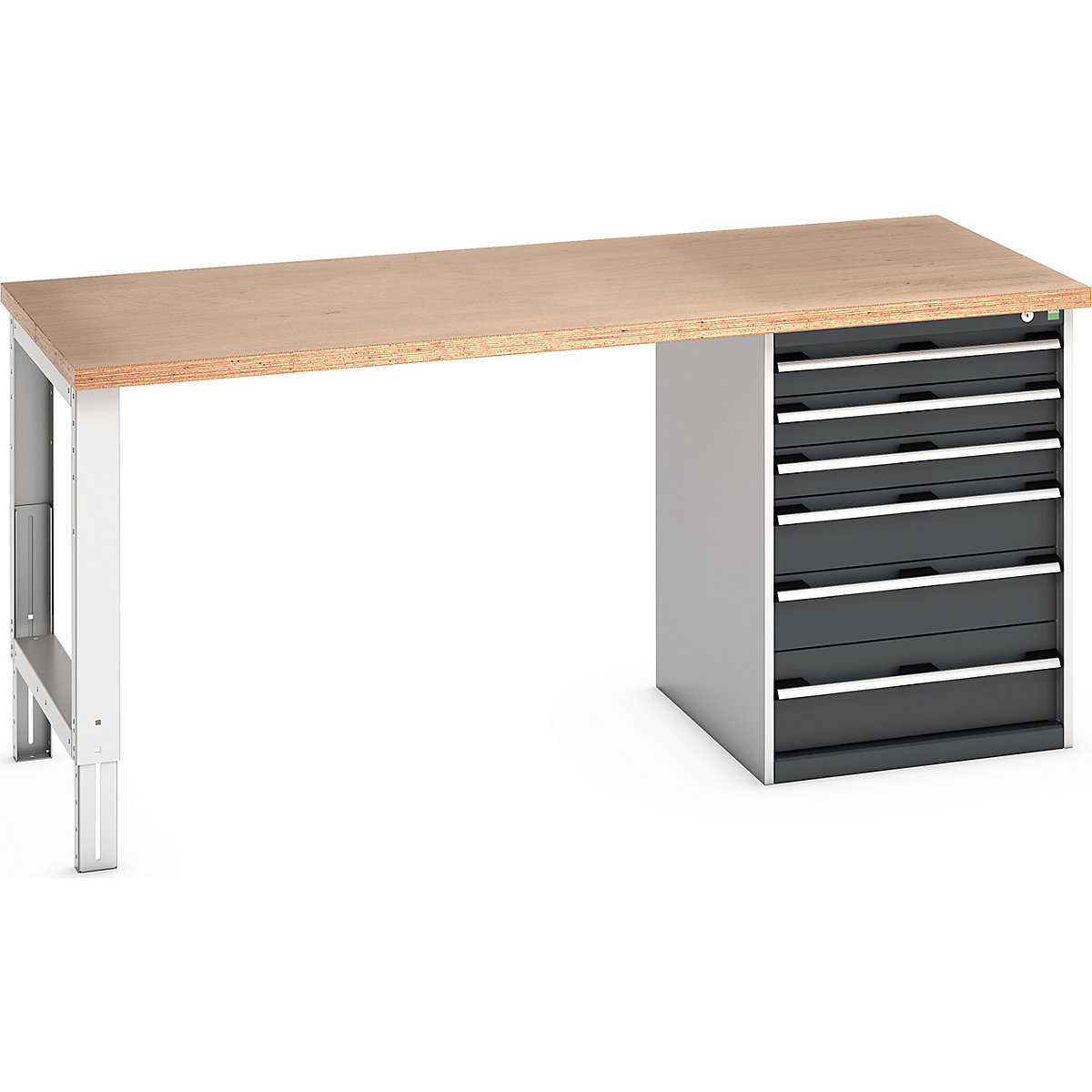 Bott Cubio Pedestal Benches, Bott Cubio Pedestal Benches, Bott Cubio Pedestal Bench | 6 Drawer Cabinet | 940h x 2000w x 900d mm | Anthracite Grey | MPX Worktop-0