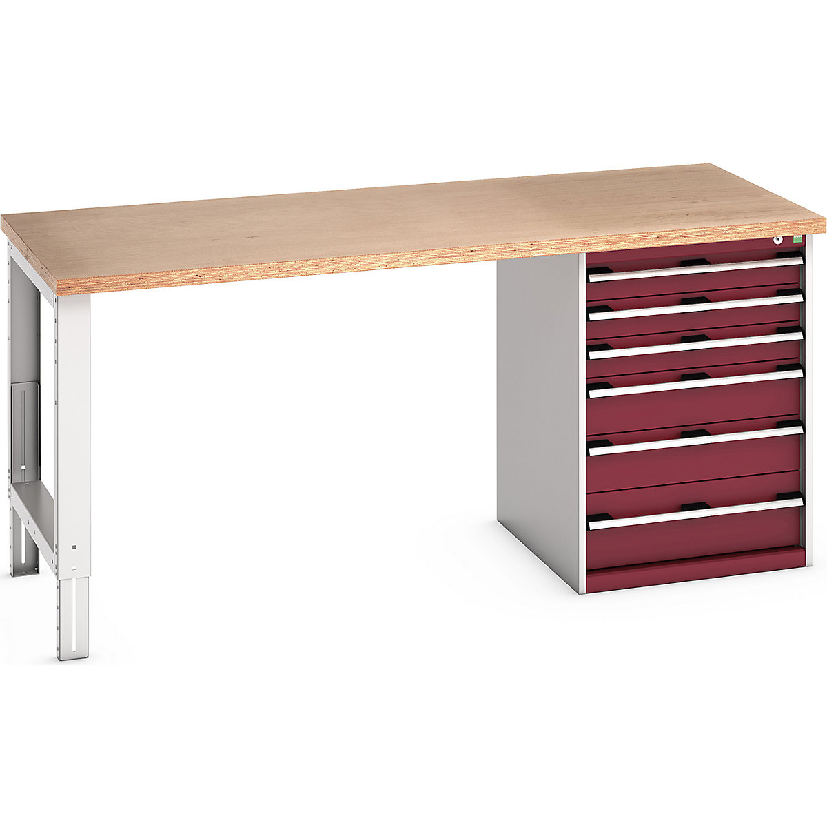 Bott Cubio Pedestal Benches, Bott Cubio Pedestal Benches, Bott Cubio Pedestal Bench | 6 Drawer Cabinet | 940h x 2000w x 900d mm | Red | MPX Worktop-0