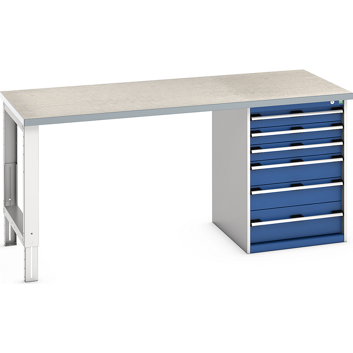 Bott Cubio Pedestal Benches, Bott Cubio Pedestal Benches, Bott Cubio Pedestal Bench | 6 Drawer Cabinet | 940h x 2000w x 900d mm | Blue | Lino Worktop-0