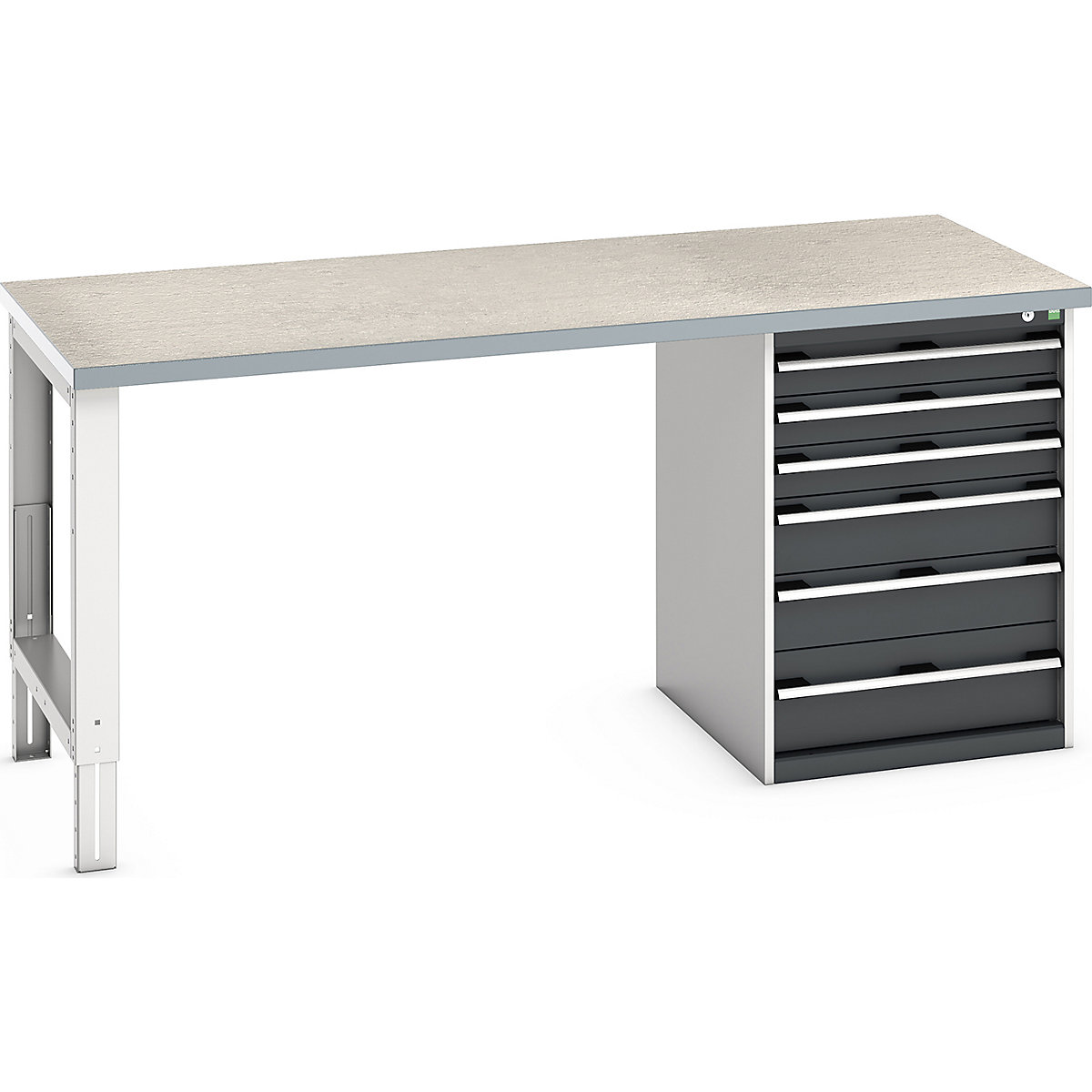 Bott Cubio Pedestal Benches, Bott Cubio Pedestal Benches, Bott Cubio Pedestal Bench | 6 Drawer Cabinet | 940h x 2000w x 900d mm | Anthracite Grey | Lino Worktop-0