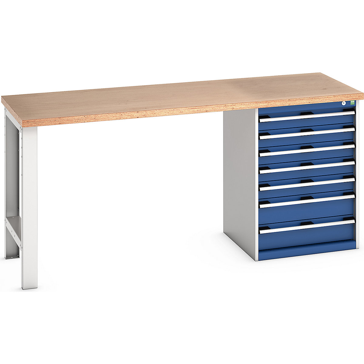 Bott Cubio Pedestal Benches, Bott Cubio Pedestal Benches, Bott Cubio Pedestal Bench | 7 Drawer Cabinet | 940h x 2000w x 750d mm | Blue | MPX Worktop-0