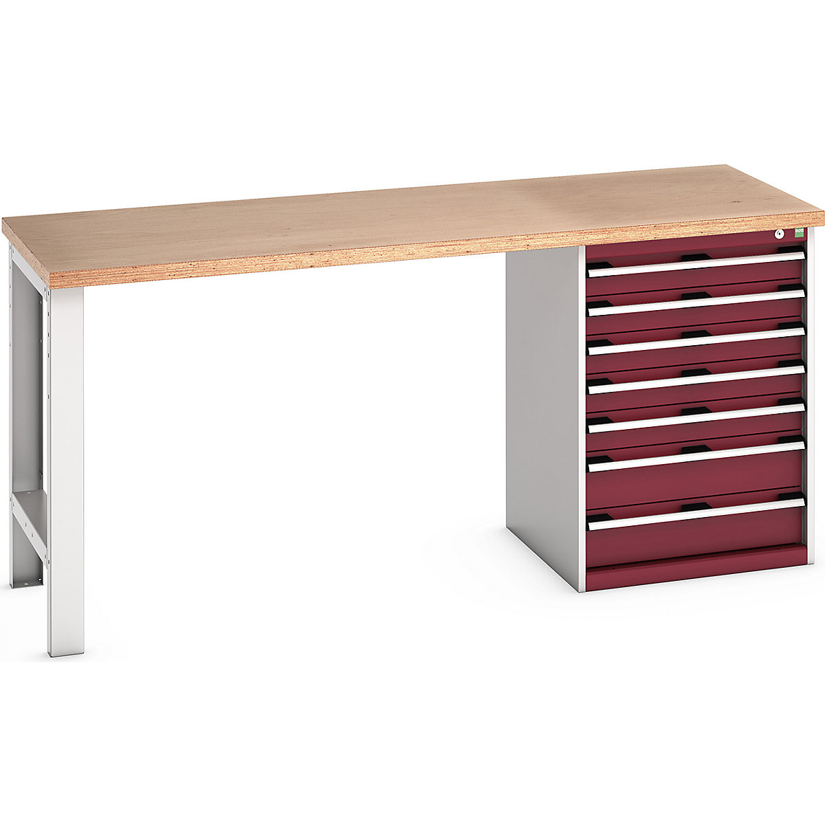 Bott Cubio Pedestal Benches, Bott Cubio Pedestal Benches, Bott Cubio Pedestal Bench | 7 Drawer Cabinet | 940h x 2000w x 750d mm | Red | MPX Worktop-0