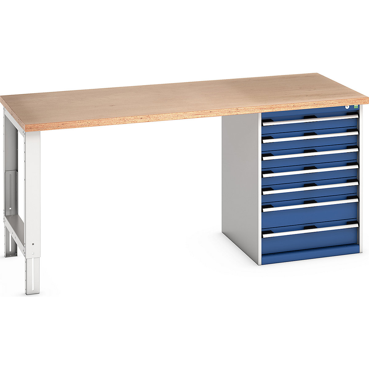 Bott Cubio Pedestal Benches, Bott Cubio Pedestal Benches, Bott Cubio Pedestal Bench | 7 Drawer Cabinet | 940h x 2000w x 900d mm | Blue | MPX Worktop-0
