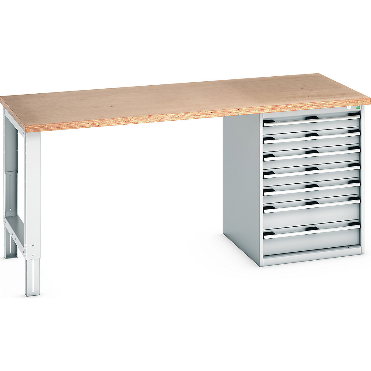 Bott Cubio Pedestal Benches, Bott Cubio Pedestal Benches, Bott Cubio Pedestal Bench | 7 Drawer Cabinet | 940h x 2000w x 900d mm | Light Grey | MPX Worktop-0