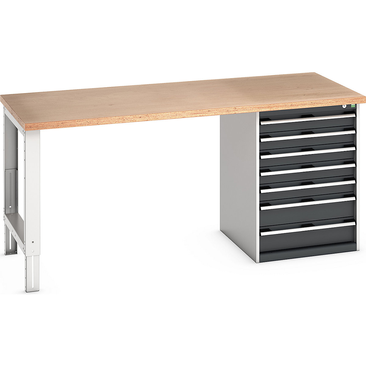 Bott Cubio Pedestal Benches, Bott Cubio Pedestal Benches, Bott Cubio Pedestal Bench | 7 Drawer Cabinet | 940h x 2000w x 900d mm | Anthracite Grey | MPX Worktop-0