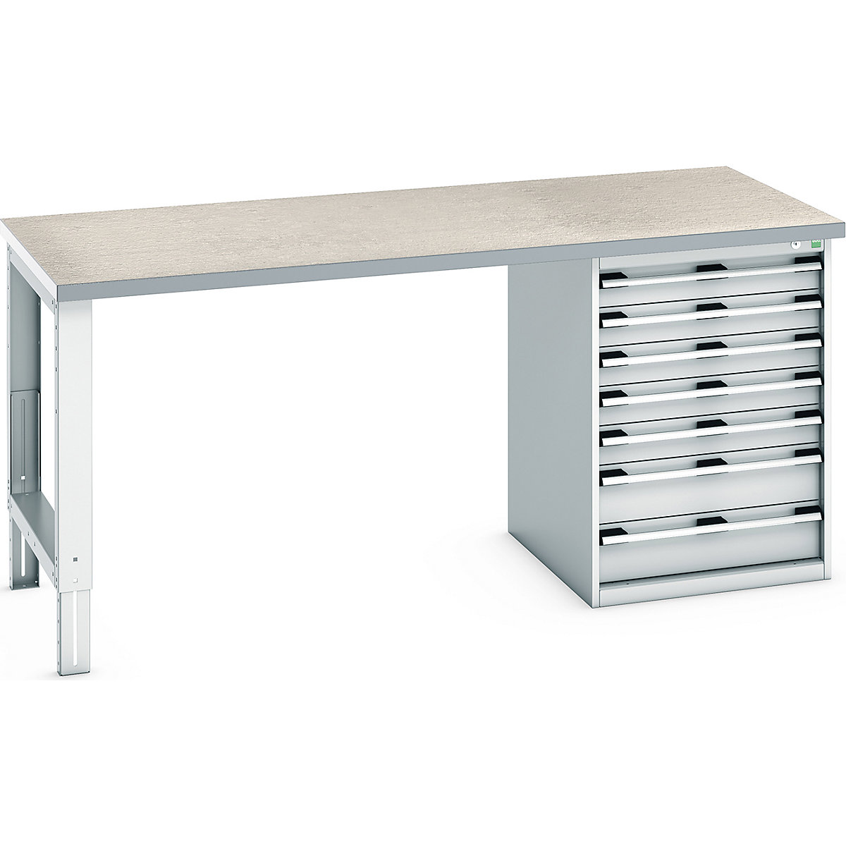 Bott Cubio Pedestal Benches, Bott Cubio Pedestal Benches, Bott Cubio Pedestal Bench | 7 Drawer Cabinet | 940h x 2000w x 900d mm | Light Grey | Lino Worktop-0