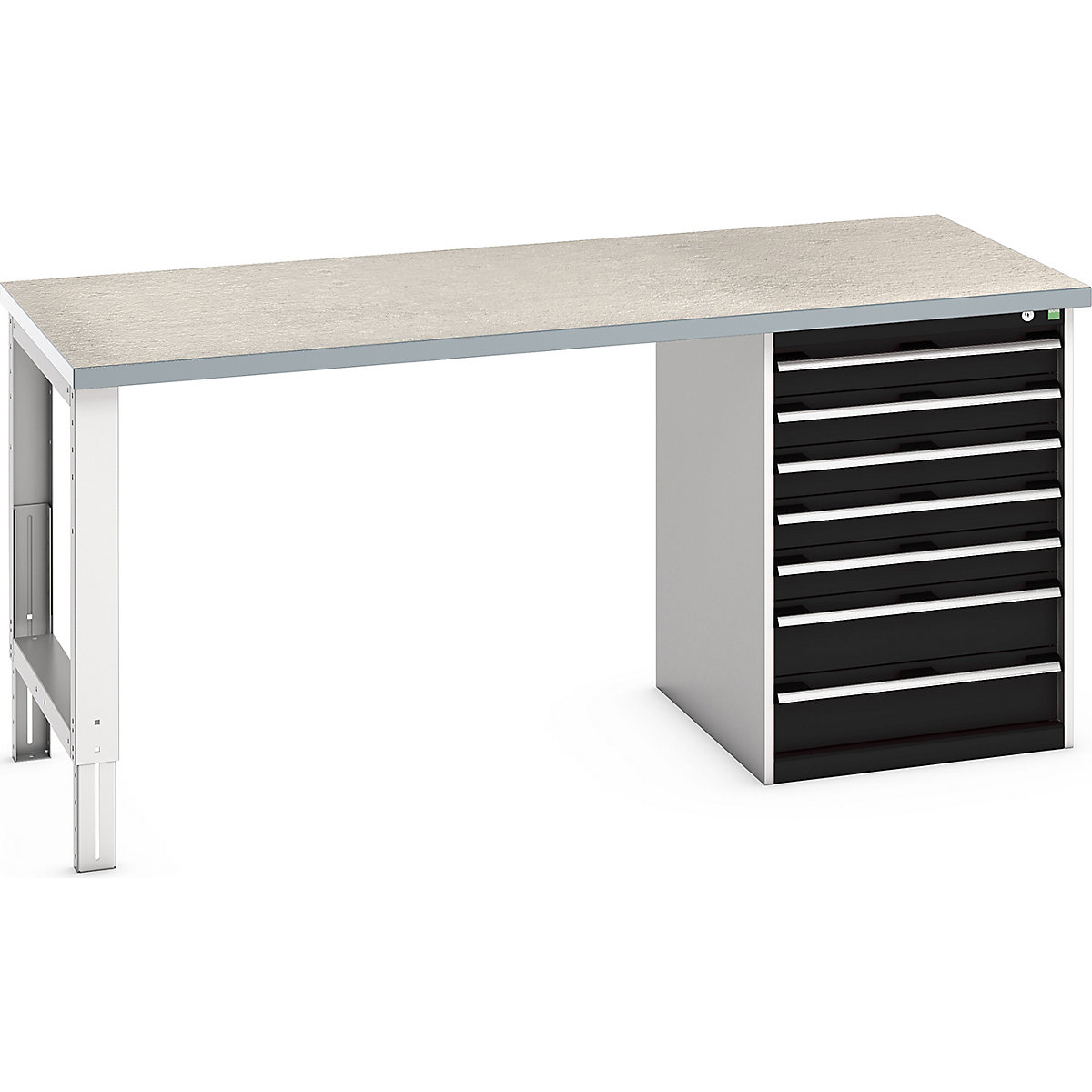 Bott Cubio Pedestal Benches, Bott Cubio Pedestal Benches, Bott Cubio Pedestal Bench | 7 Drawer Cabinet | 940h x 2000w x 900d mm | Anthracite Grey | Lino Worktop-0