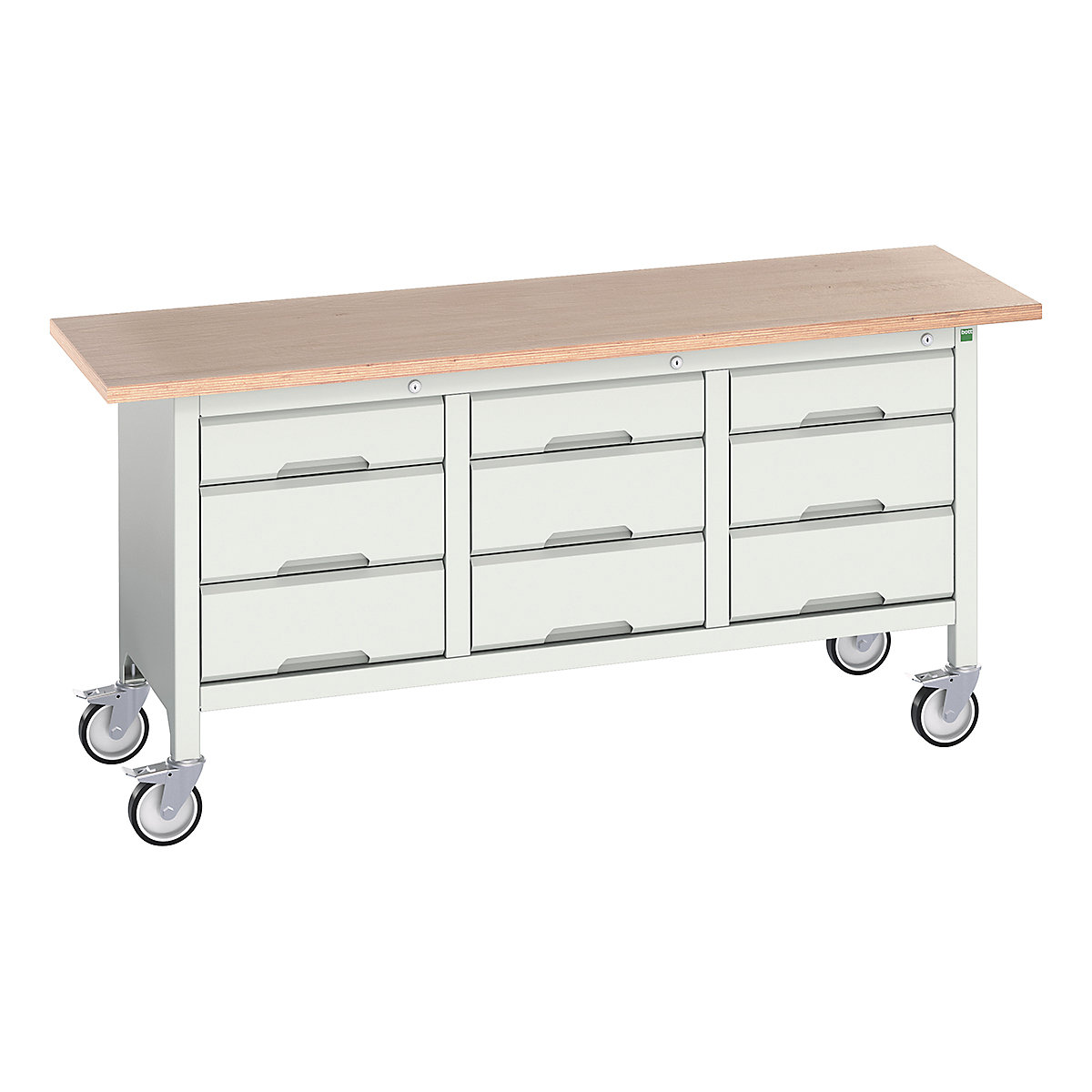 Bott Verso Mobile Storage Bench | 1750 Wide, Bott Verso Mobile Storage Bench | 1750 Wide, Bott Verso Mobile Storage Bench | 830h x 1750w x 600d mm | 3x 125, 6x 175 Drawers | Light Grey-0