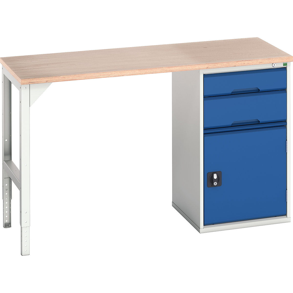 Bott Verso Pedestal Benches, Bott Verso Pedestal Benches, Bott Verso Pedestal Bench | 930h x 1500w x 600d mm | Blue | MPX Worktop | 5 Drawer | 525w Cabinet-0