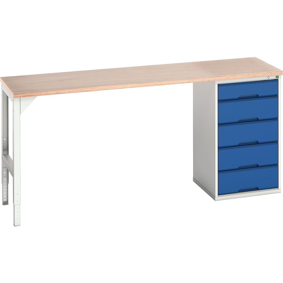 Bott Verso Pedestal Benches, Bott Verso Pedestal Benches, Bott Verso Pedestal Bench | 930h x 2000w x 600d mm | Blue | MPX Worktop | 5 Drawer | 525w Cabinet-0