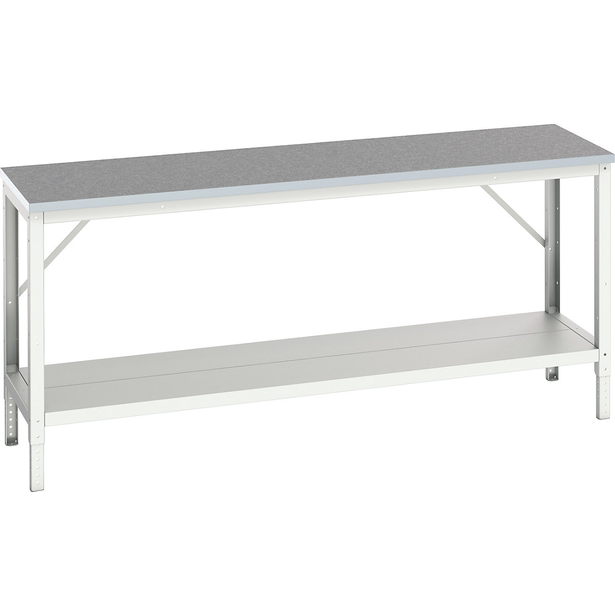 Bott Verso Height Adjustable ESD Framework Benches, Bott Verso Height Adjustable ESD Framework Benches, Bott Verso Height Adjustable ESD Framework Bench | 780-930h x 2000w x 600d mm | Full Depth Lower Shelf | ESD Worktop | 400kg UDL-0