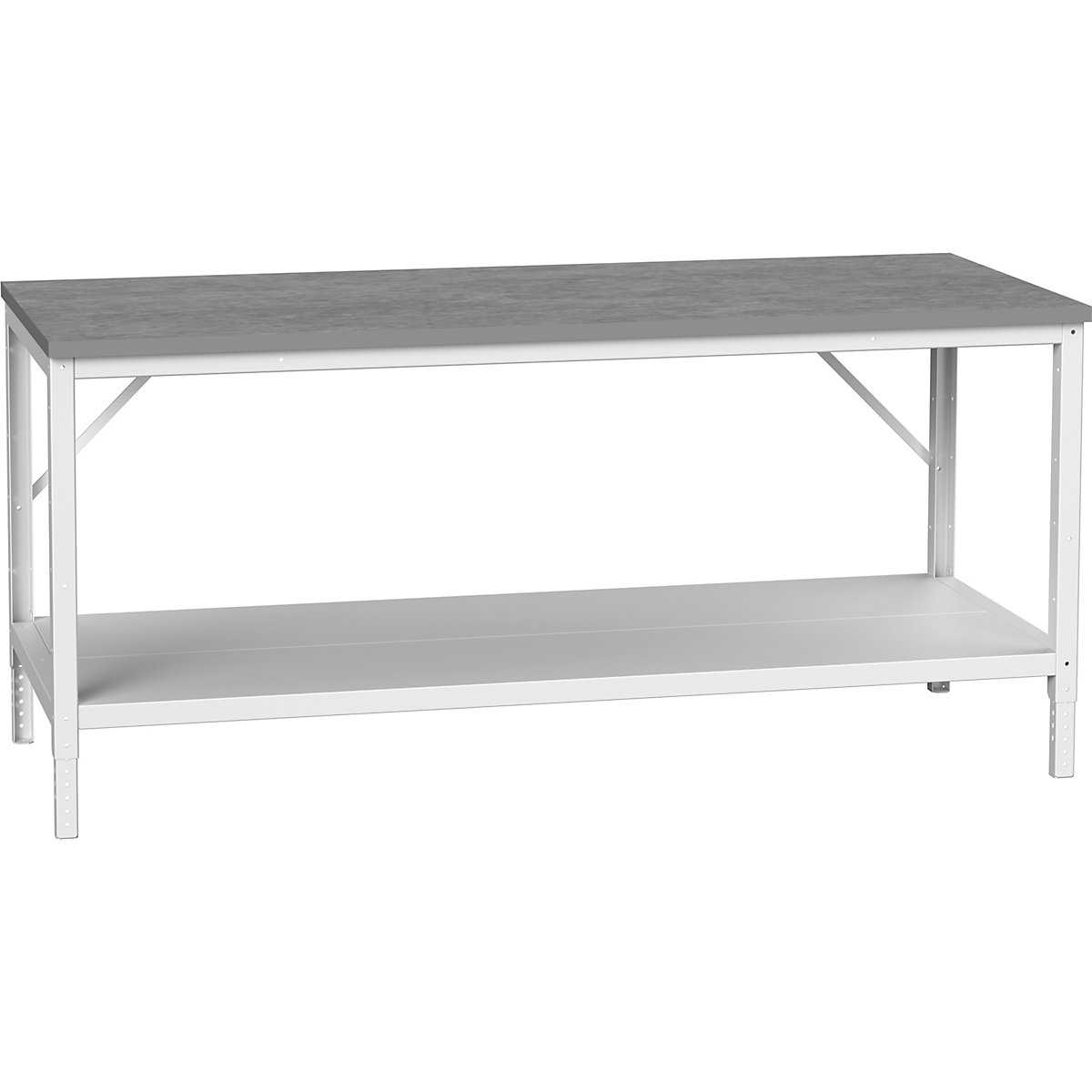 Bott Verso Height Adjustable ESD Framework Benches, Bott Verso Height Adjustable ESD Framework Benches, Bott Verso Height Adjustable ESD Framework Bench | 780-930h x 2000w x 800d mm | Full Depth Lower Shelf | ESD Worktop | 400kg UDL-0