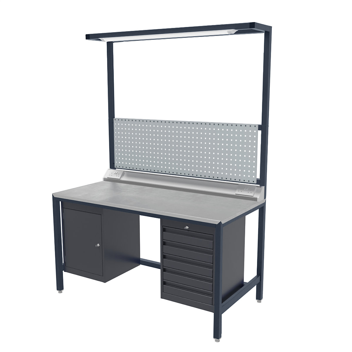 BiGDUG Fully Welded Workbench Kits | 500kg UDL, BiGDUG Fully Welded Workbench Kits | 500kg UDL, BiGDUG Fully Welded Workbench Kit | 840h x 1200w x 600d mm | Dark Grey | Laminate Worktop | 500kg UDL-0
