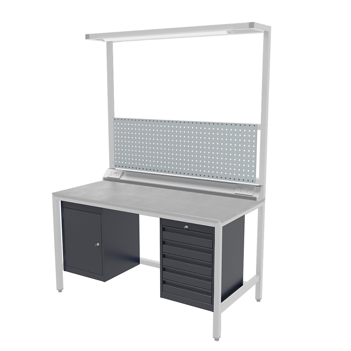 BiGDUG Fully Welded Workbench Kits | 500kg UDL, BiGDUG Fully Welded Workbench Kits | 500kg UDL, BiGDUG Fully Welded Workbench Kit | 840h x 1200w x 600d mm | Light Grey | Laminate Worktop | 500kg UDL-0