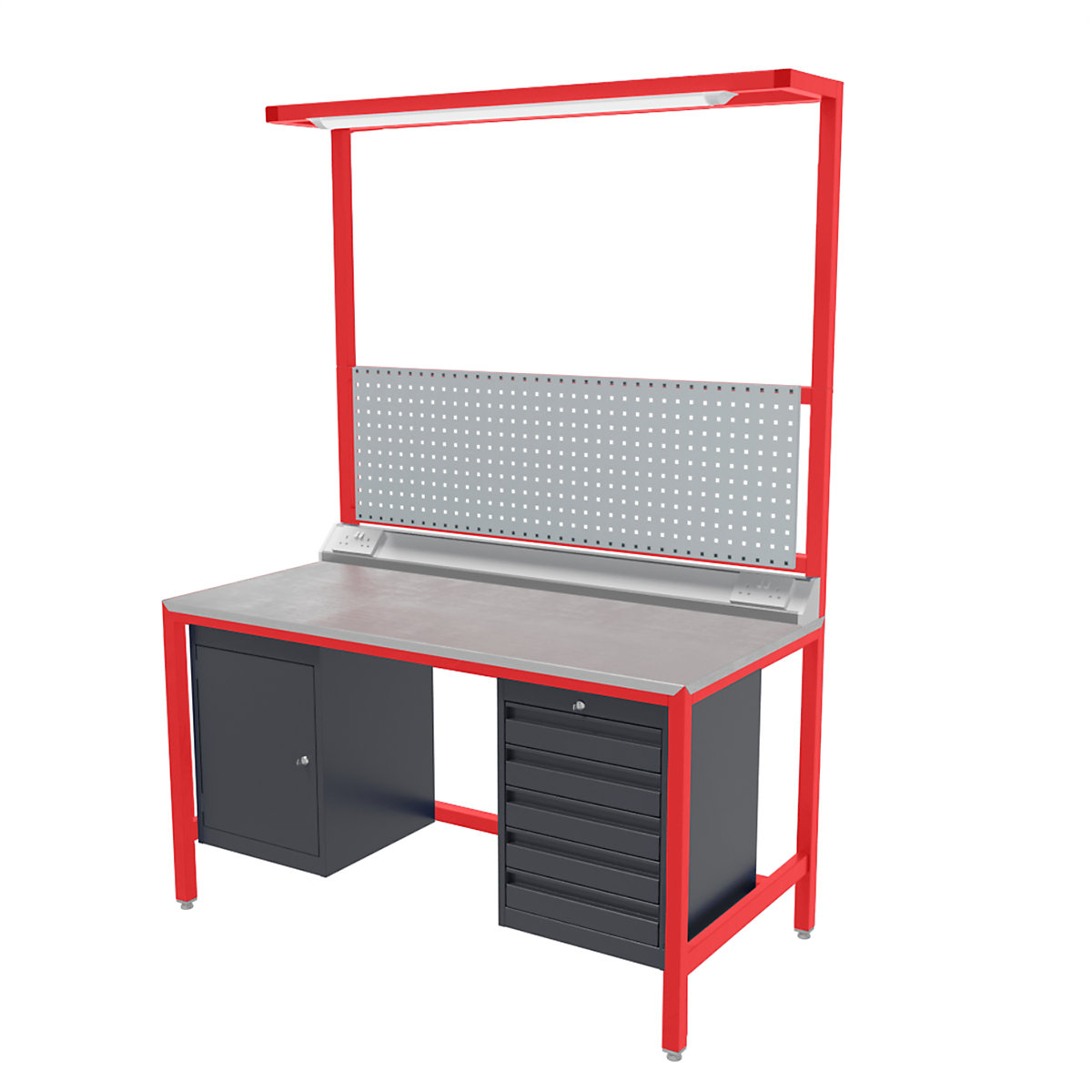 BiGDUG Fully Welded Workbench Kits | 500kg UDL, BiGDUG Fully Welded Workbench Kits | 500kg UDL, BiGDUG Fully Welded Workbench Kit | 840h x 1200w x 600d mm | Red | Laminate Worktop | 500kg UDL-0