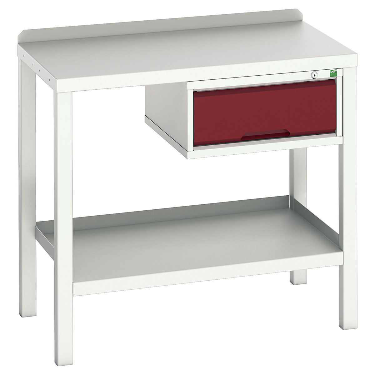 Bott Verso Fully Welded Benches, Bott Verso Fully Welded Benches, Bott Verso Welded Bench | With Drawer | 910h x 1000w x 600d mm | Red | Steel Worktop | 500kg UDL-0