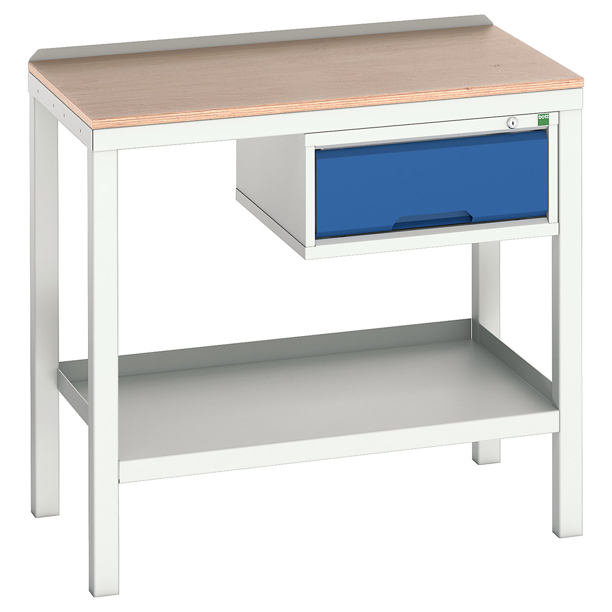 Bott Verso Fully Welded Benches, Bott Verso Fully Welded Benches, Bott Verso Welded Bench | With Drawer | 930h x 1000w x 600d mm | Blue | MPX Worktop | 500kg UDL-0