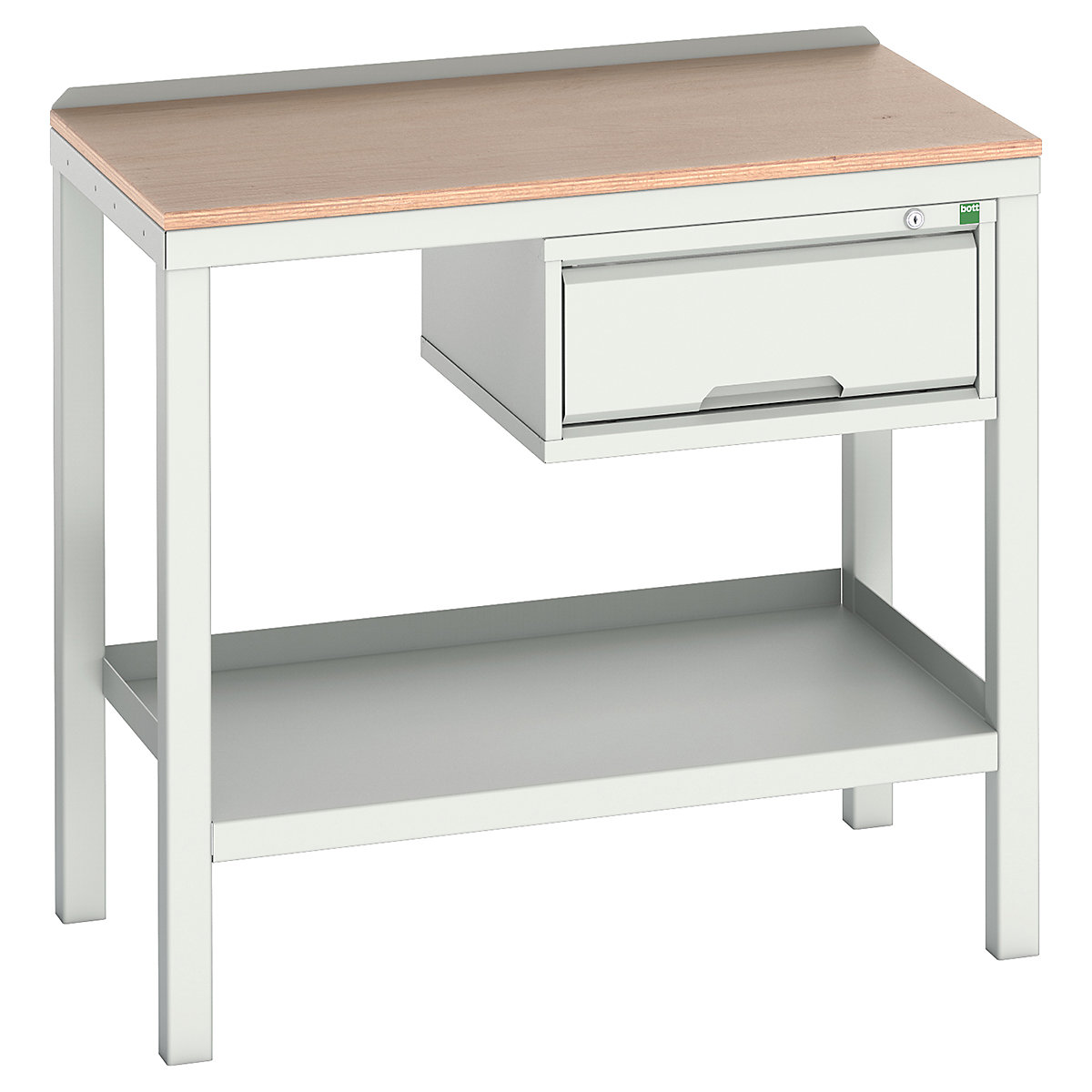 Bott Verso Fully Welded Benches, Bott Verso Fully Welded Benches, Bott Verso Welded Bench | With Drawer | 930h x 1000w x 600d mm | Light Grey | MPX Worktop | 500kg UDL-0